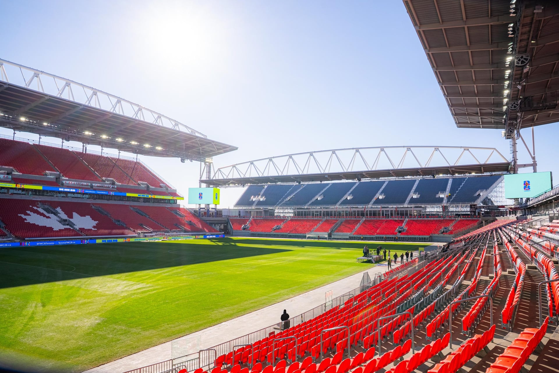 FIFA World Cup construction underway, creating local jobs and business opportunities.